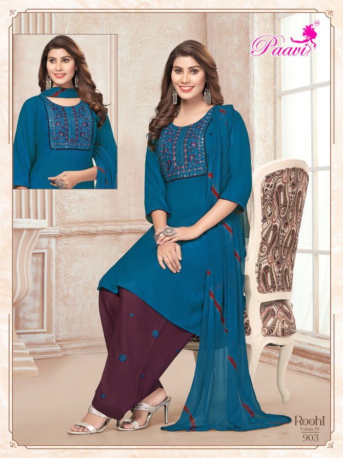 Roohi Vol 9 By Paavi Rayon Patiyala Readymade Dress Wholesale Shop In Surat